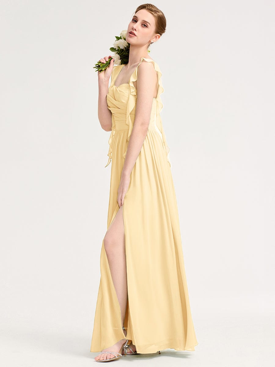 LUNARA|Flowing Ribbon Chiffon Bridesmaid dress