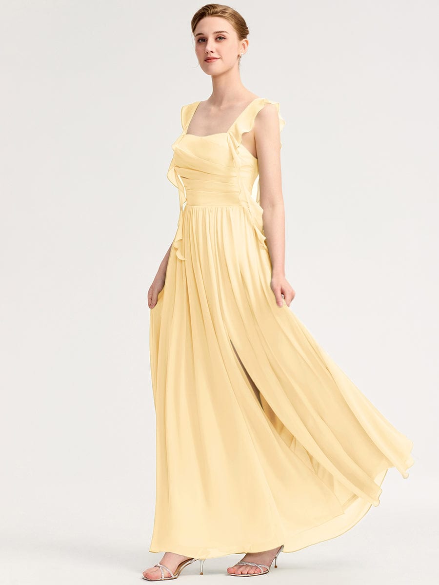 LUNARA|Flowing Ribbon Chiffon Bridesmaid dress