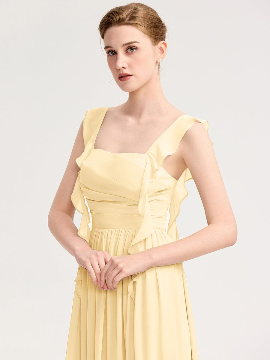 LUNARA|Flowing Ribbon Chiffon Bridesmaid dress
