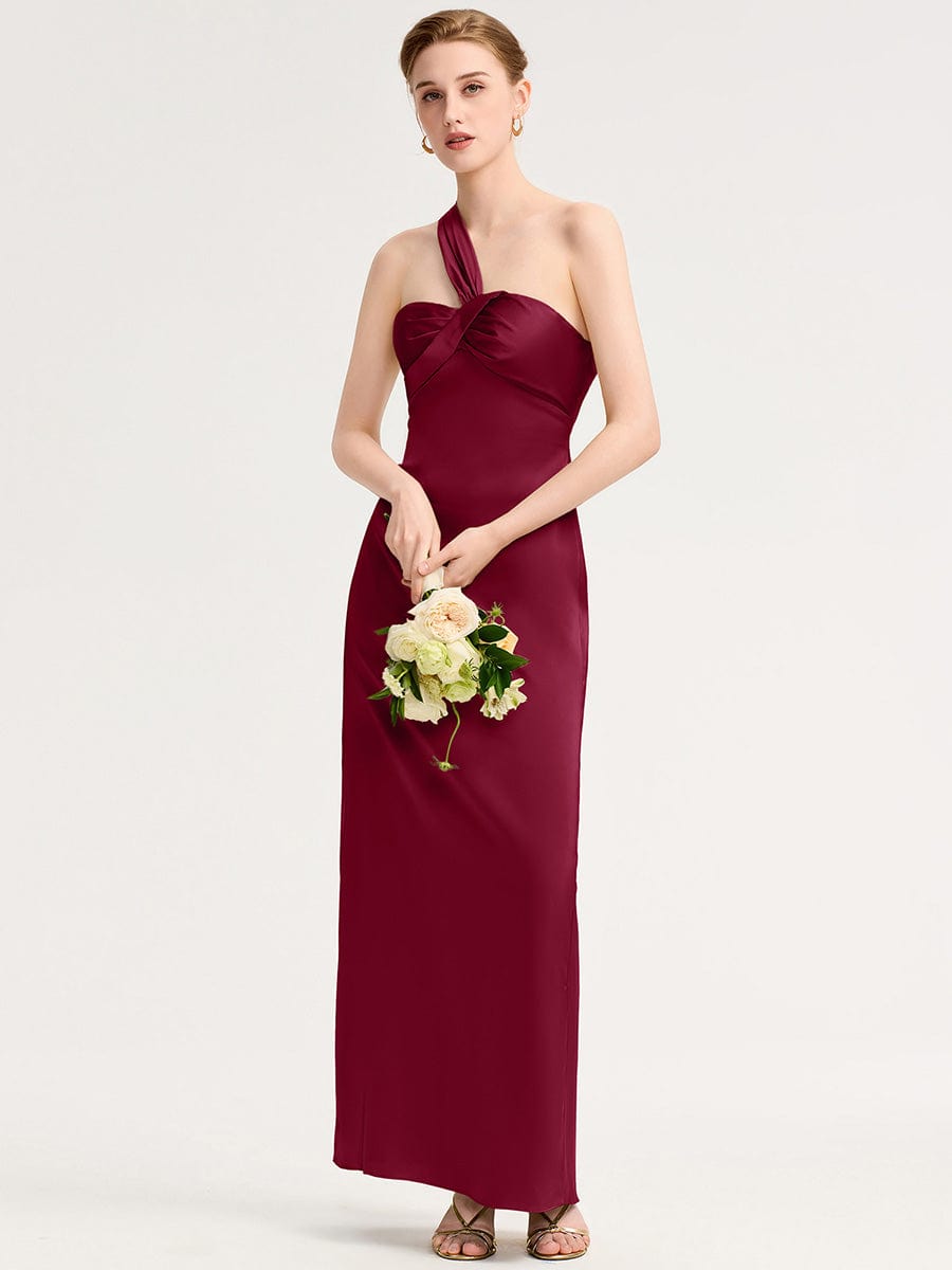RAVINA|Twist Knot Satin Mermaid Bridesmaid dress