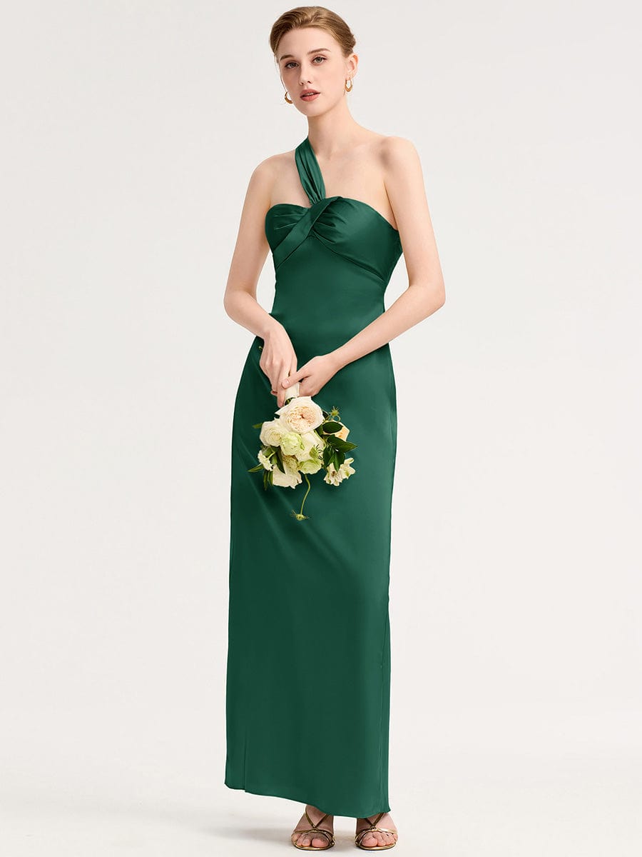 RAVINA|Twist Knot Satin Mermaid Bridesmaid dress
