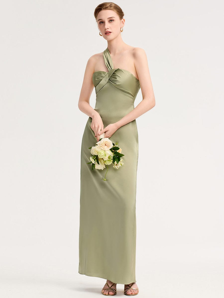 RAVINA|Twist Knot Satin Mermaid Bridesmaid dress