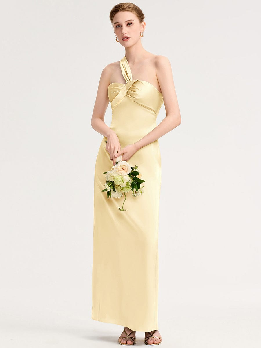 RAVINA|Twist Knot Satin Mermaid Bridesmaid dress