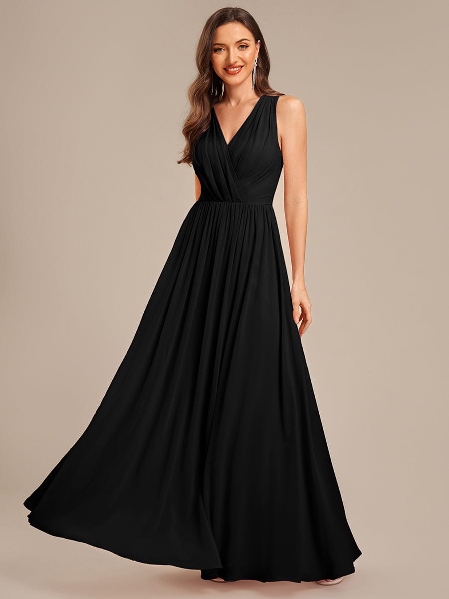 MARIBEL|Applique Chiffon Sleeveless Bridesmaid Dress
