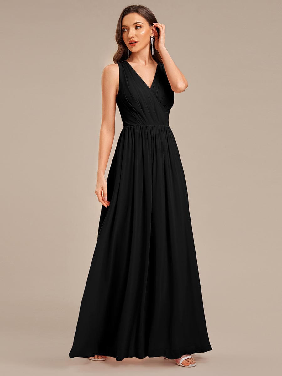 MARIBEL|Applique Chiffon Sleeveless Bridesmaid Dress