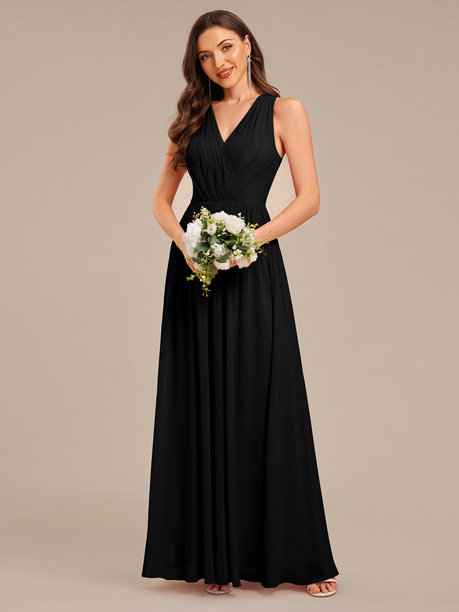 MARIBEL|Applique Chiffon Sleeveless Bridesmaid Dress