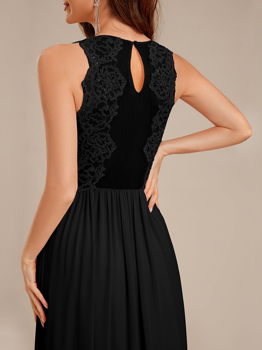 MARIBEL|Applique Chiffon Sleeveless Bridesmaid Dress