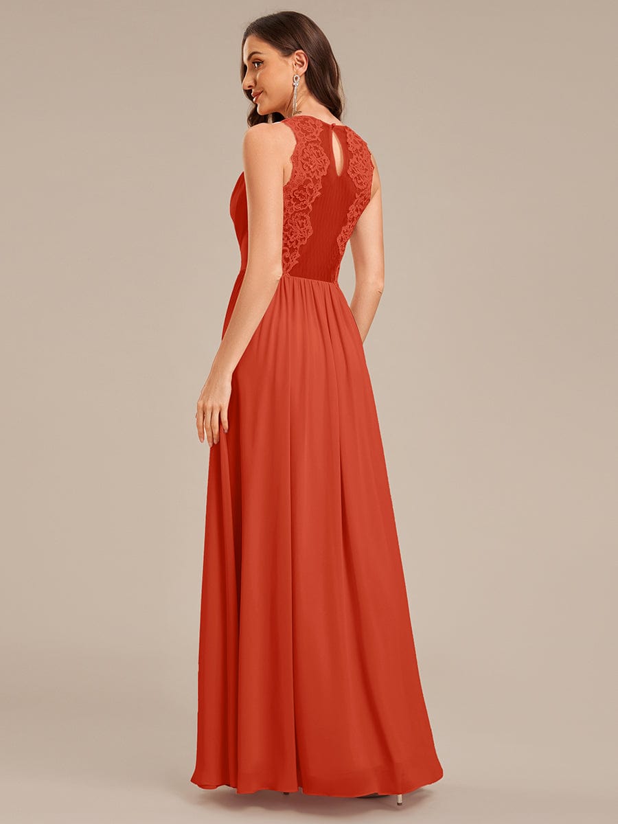 MARIBEL|Applique Chiffon Sleeveless Bridesmaid Dress
