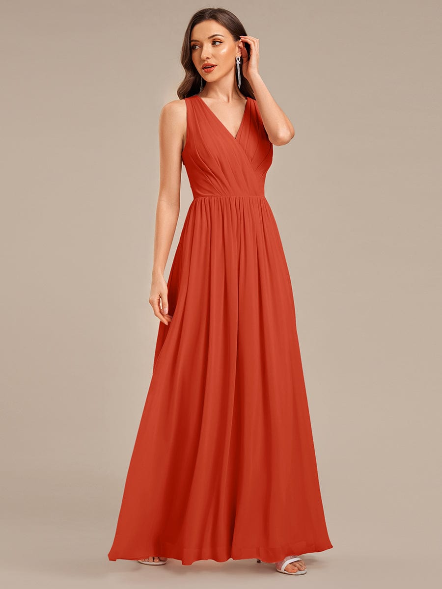 MARIBEL|Applique Chiffon Sleeveless Bridesmaid Dress