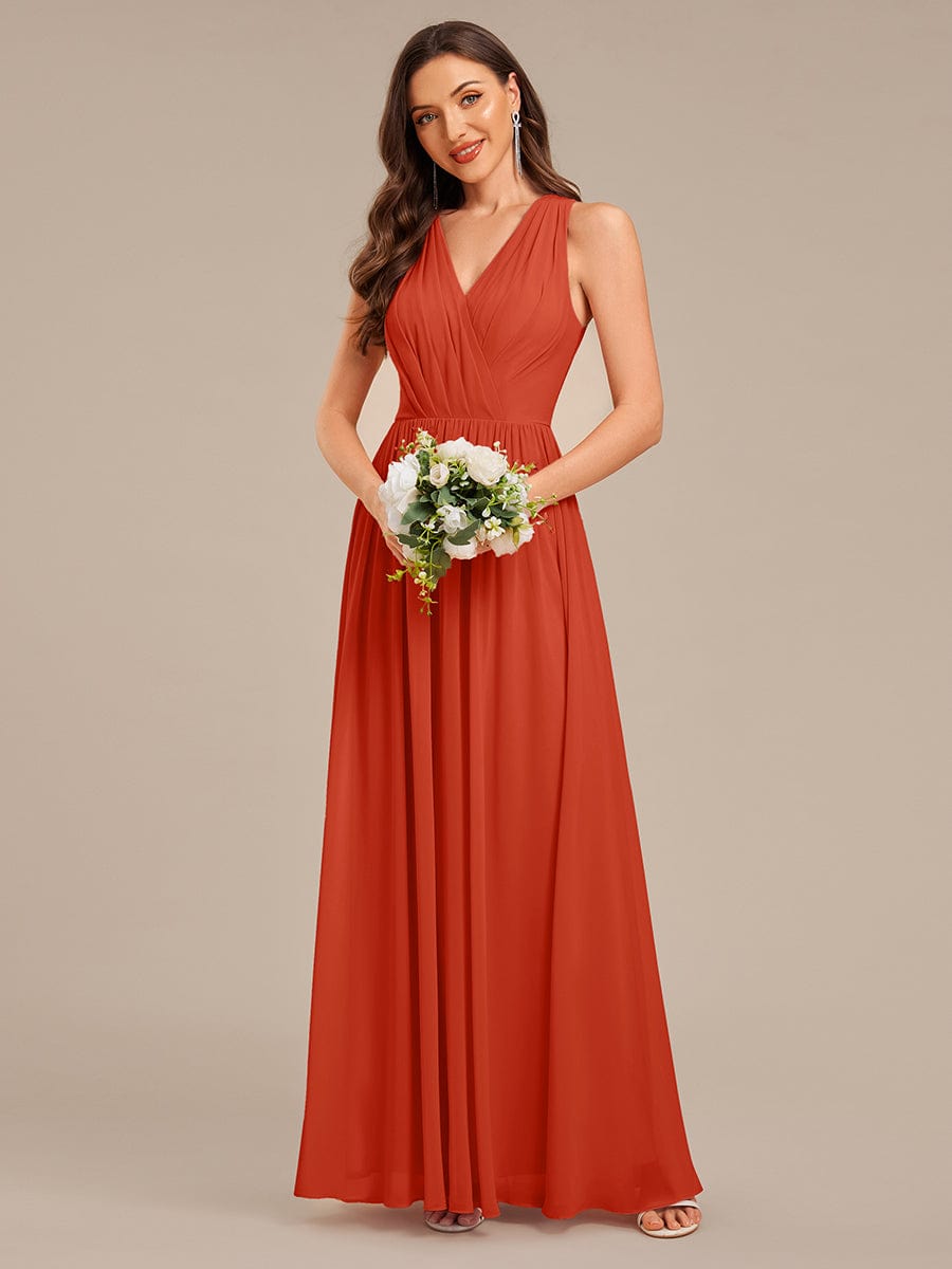 MARIBEL|Applique Chiffon Sleeveless Bridesmaid Dress