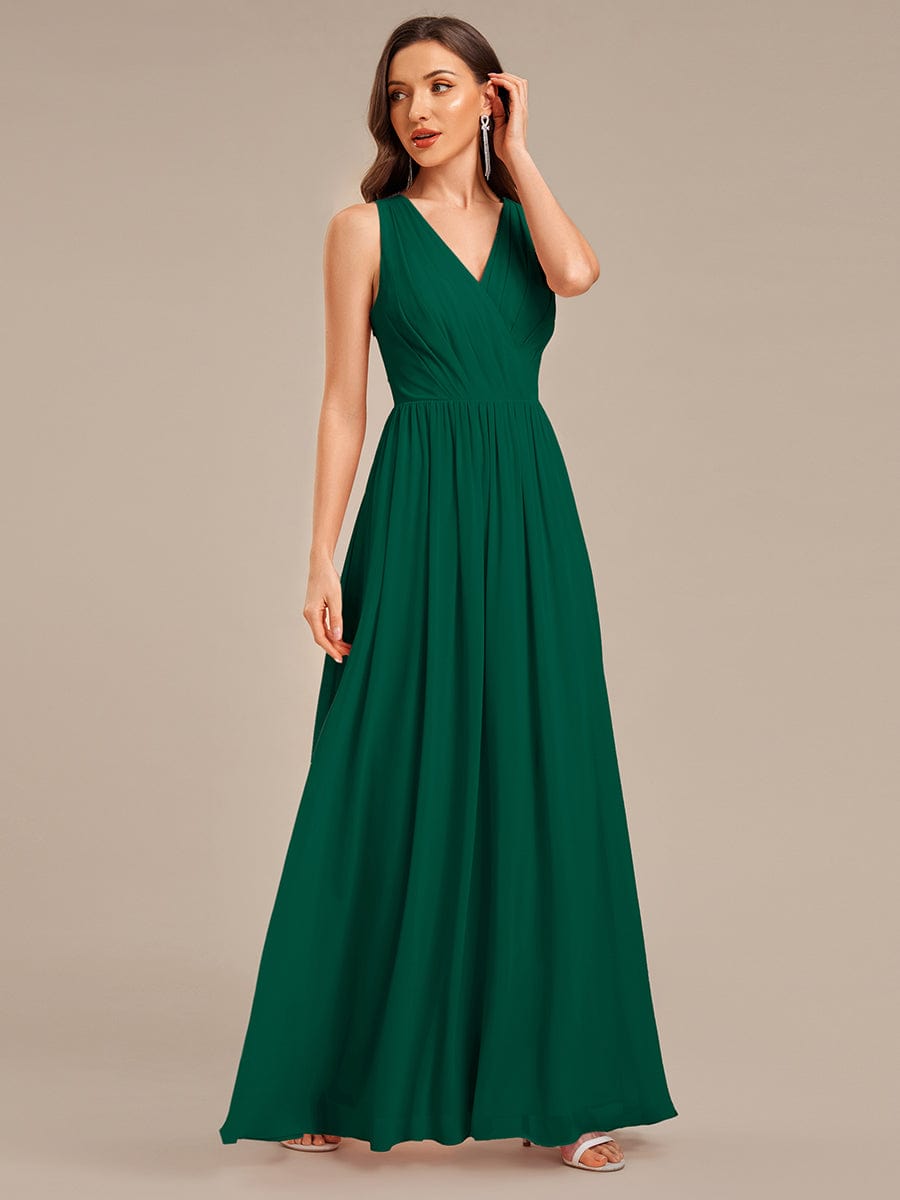 MARIBEL|Applique Chiffon Sleeveless Bridesmaid Dress