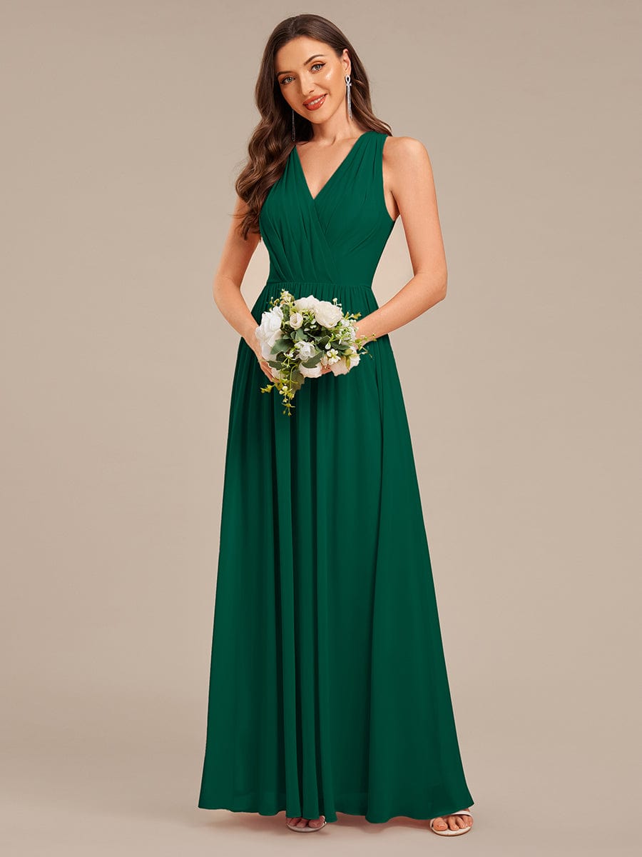 MARIBEL|Applique Chiffon Sleeveless Bridesmaid Dress