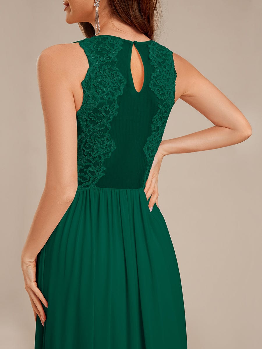 MARIBEL|Applique Chiffon Sleeveless Bridesmaid Dress