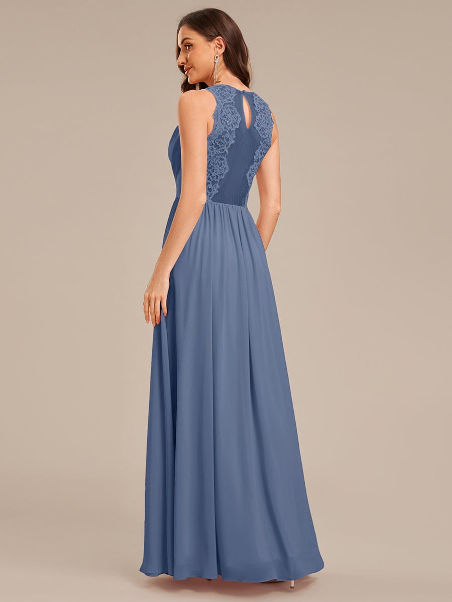 MARIBEL|Applique Chiffon Sleeveless Bridesmaid Dress