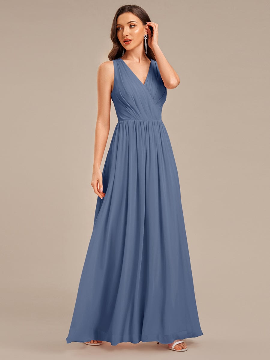 MARIBEL|Applique Chiffon Sleeveless Bridesmaid Dress