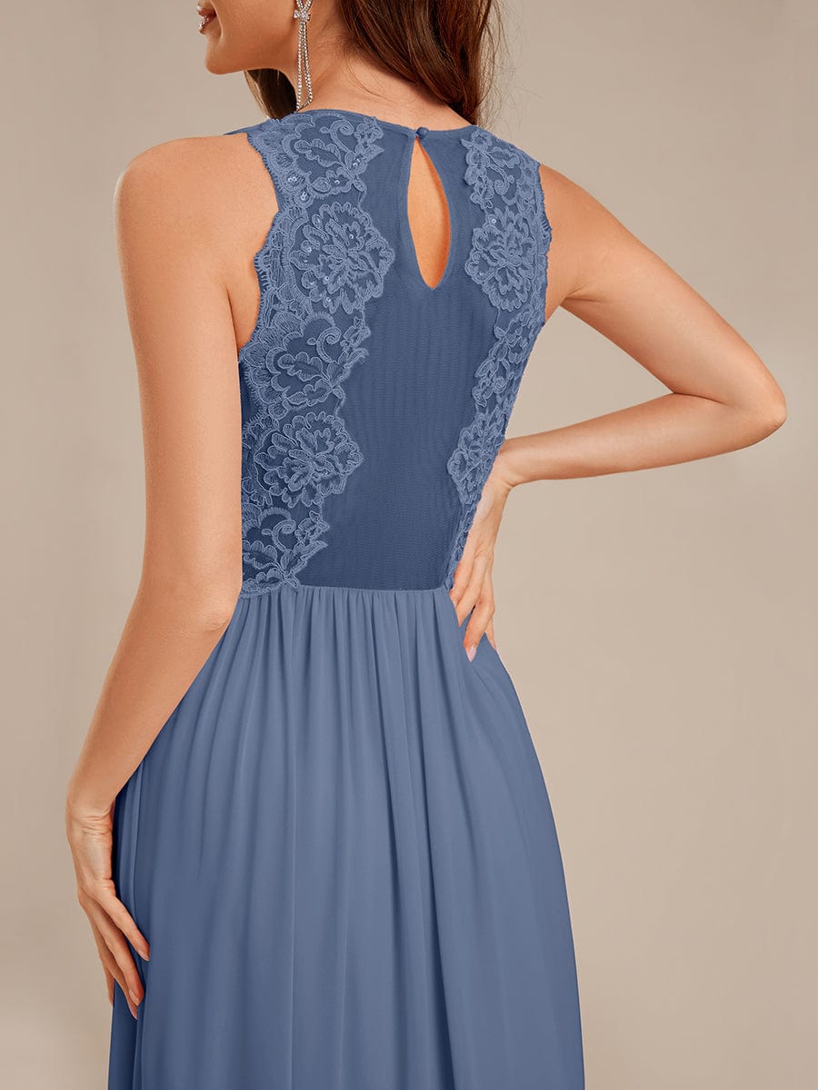 MARIBEL|Applique Chiffon Sleeveless Bridesmaid Dress