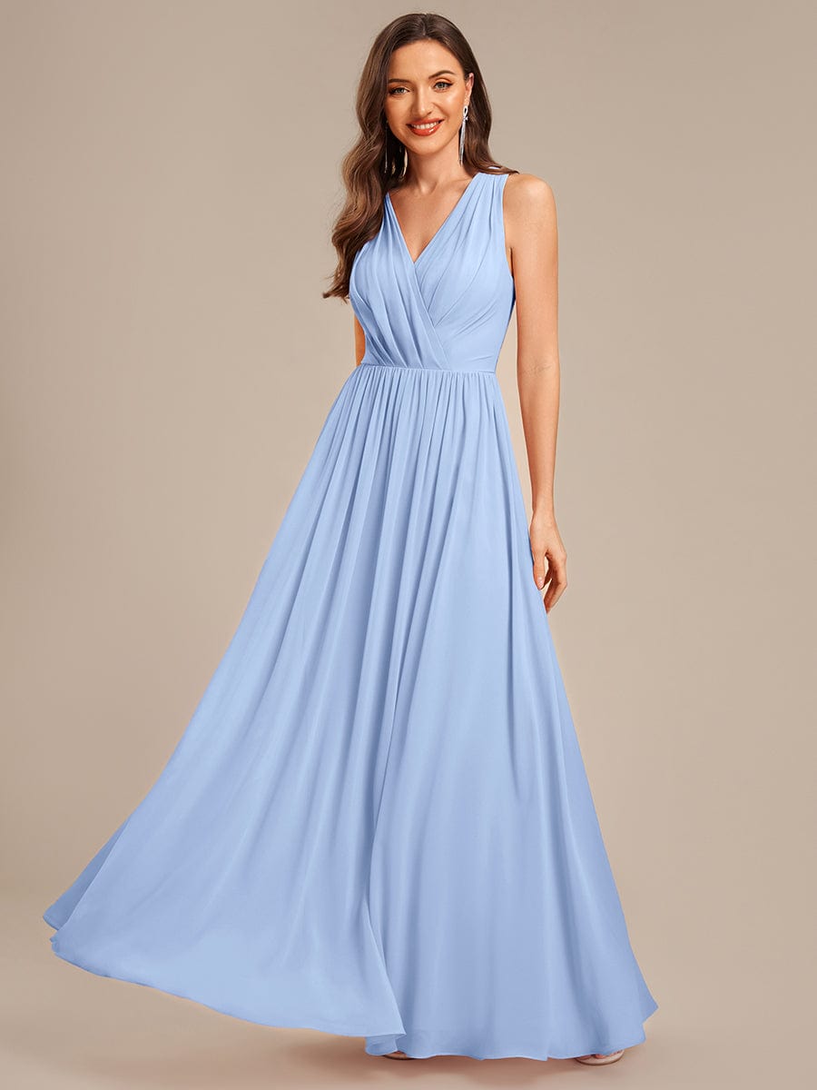 MARIBEL|Applique Chiffon Sleeveless Bridesmaid Dress