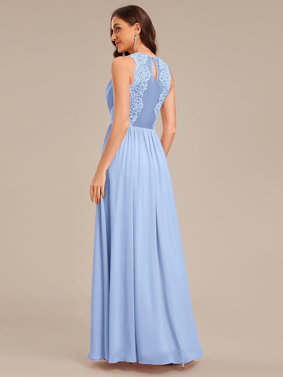 MARIBEL|Applique Chiffon Sleeveless Bridesmaid Dress