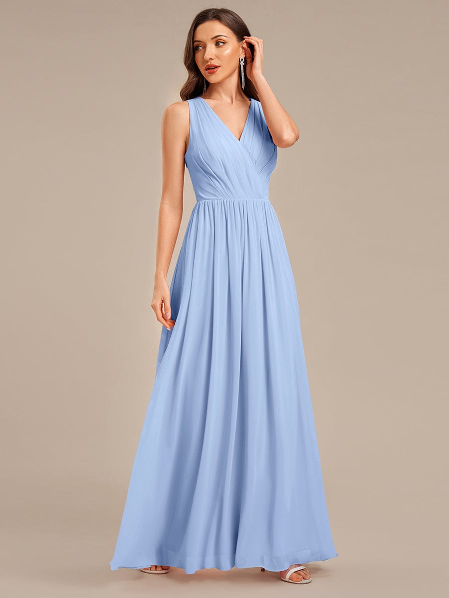MARIBEL|Applique Chiffon Sleeveless Bridesmaid Dress