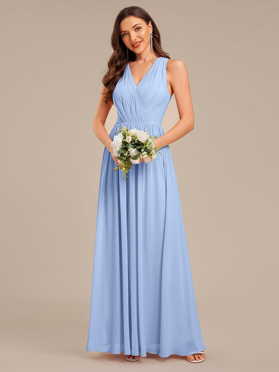 MARIBEL|Applique Chiffon Sleeveless Bridesmaid Dress