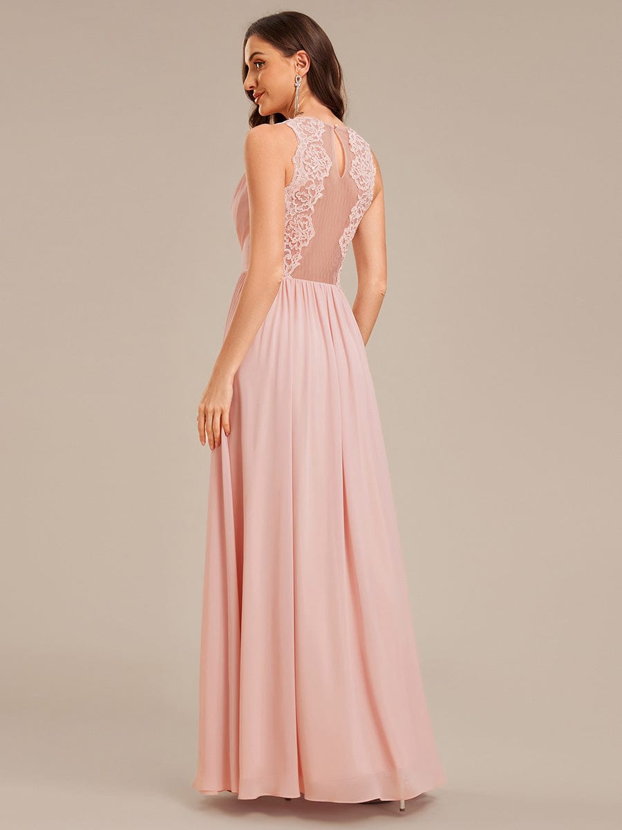 MARIBEL|Applique Chiffon Sleeveless Bridesmaid Dress