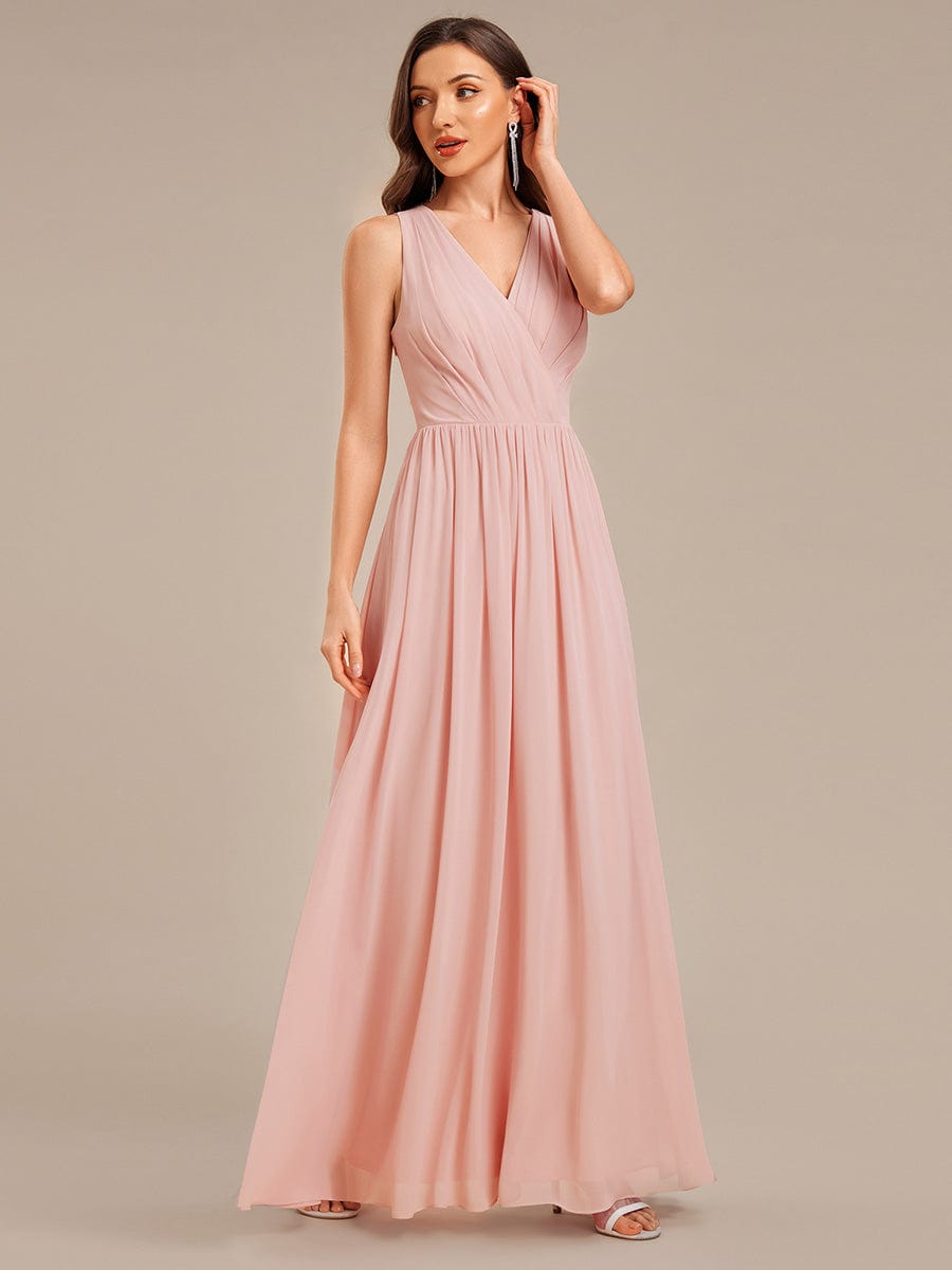 MARIBEL|Applique Chiffon Sleeveless Bridesmaid Dress