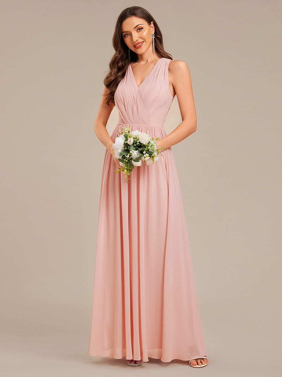 MARIBEL|Applique Chiffon Sleeveless Bridesmaid Dress