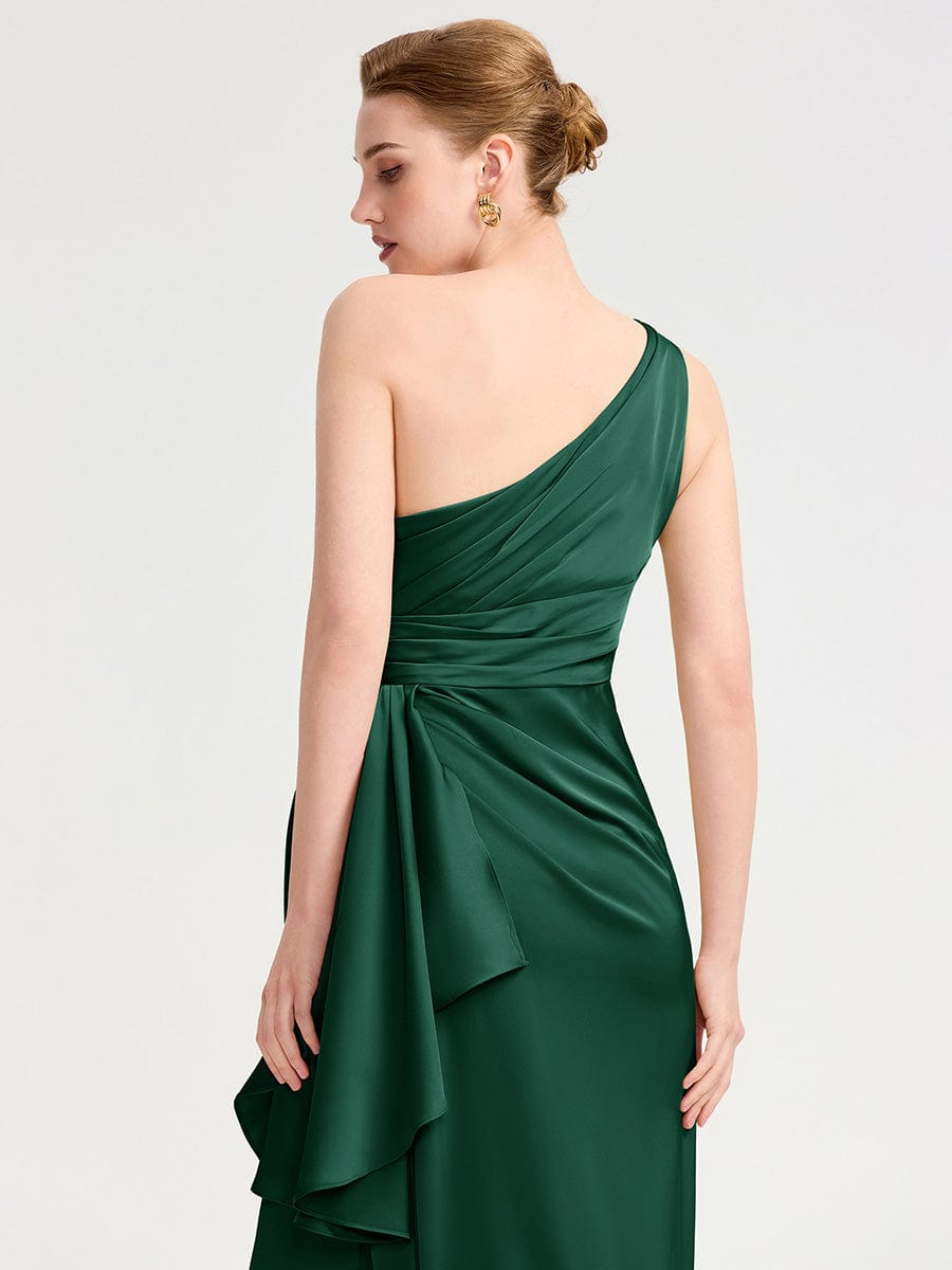 SOLENE|One Shoulder Satin Bridesmaid Dress