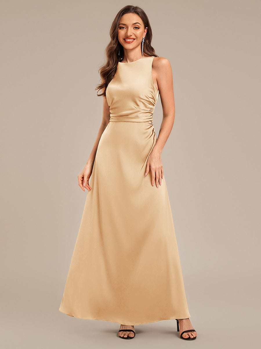 VALENCIA|Backless Satin Sleeveless Bridesmaid Dress