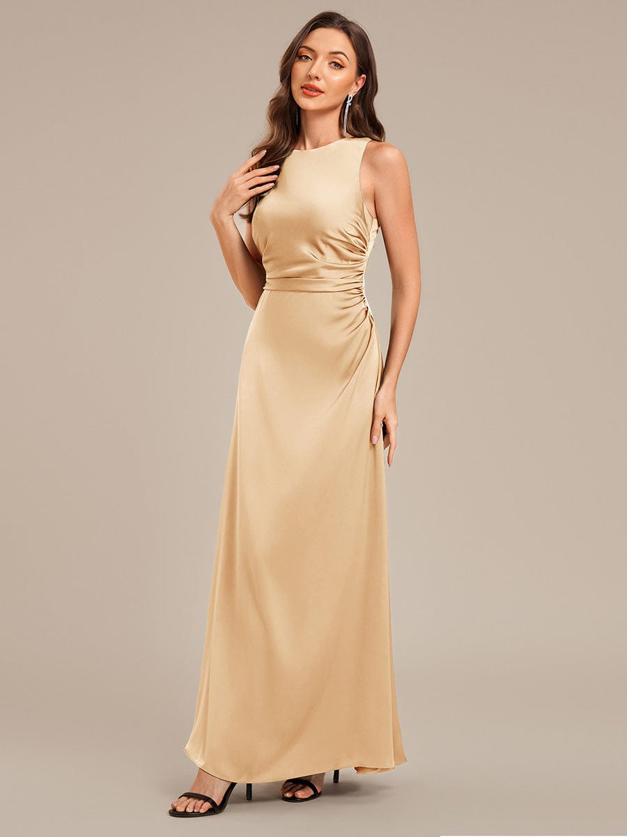 VALENCIA|Backless Satin Sleeveless Bridesmaid Dress