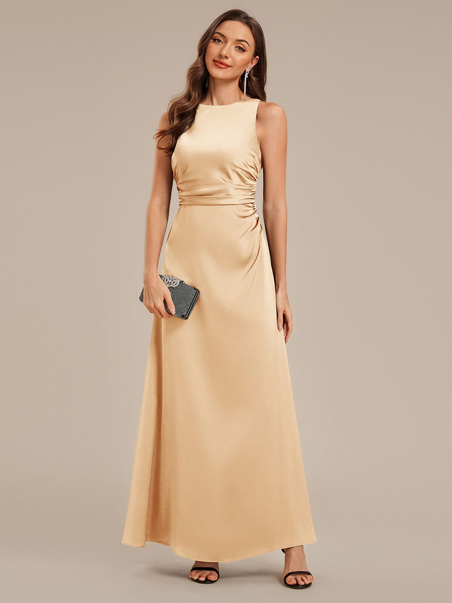VALENCIA|Backless Satin Sleeveless Bridesmaid Dress