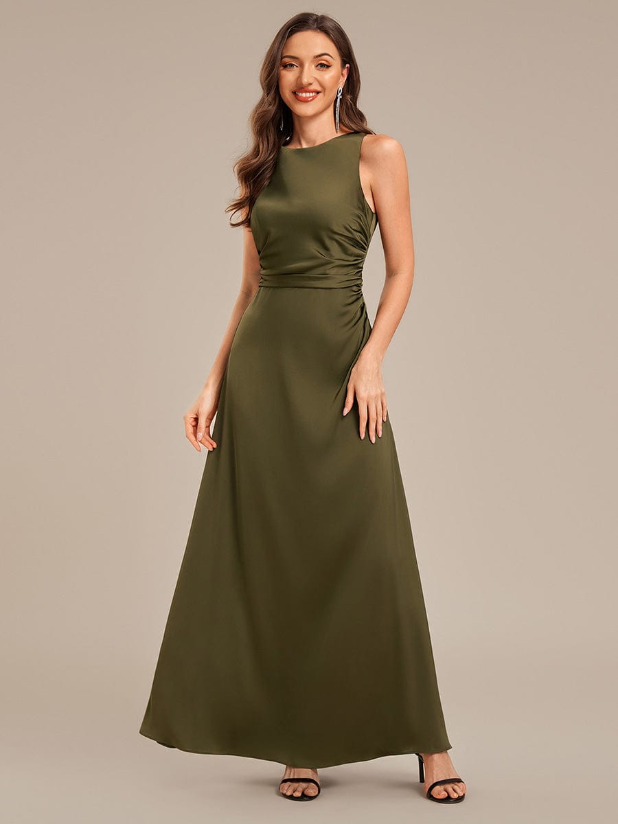 VALENCIA|Backless Satin Sleeveless Bridesmaid Dress