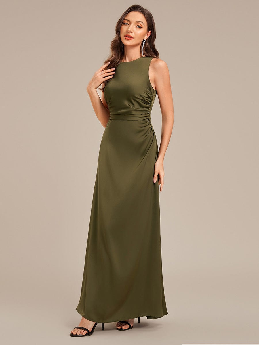 VALENCIA|Backless Satin Sleeveless Bridesmaid Dress