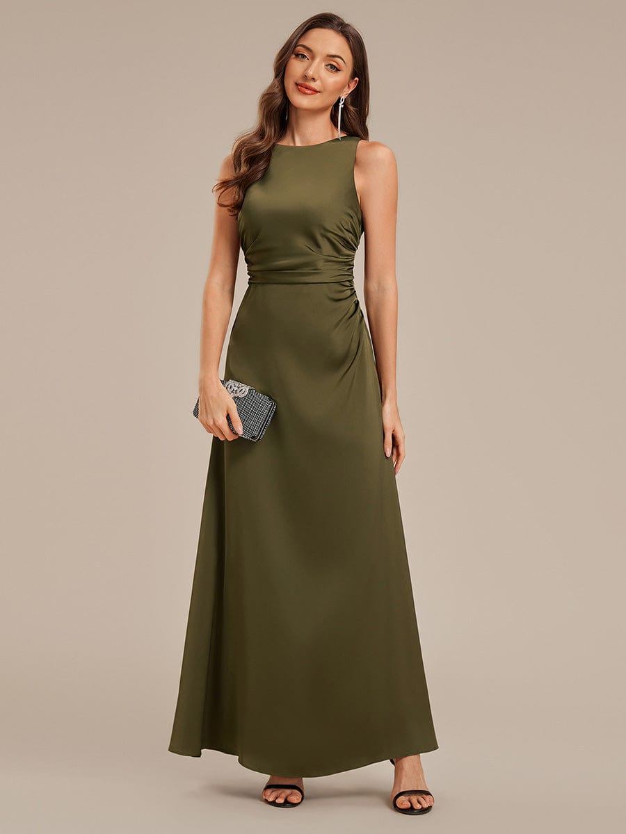 VALENCIA|Backless Satin Sleeveless Bridesmaid Dress