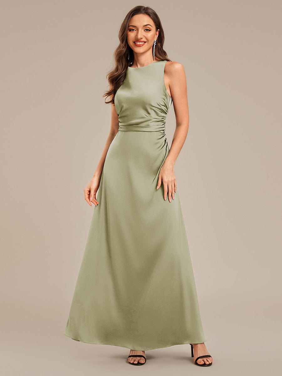 VALENCIA|Backless Satin Sleeveless Bridesmaid Dress