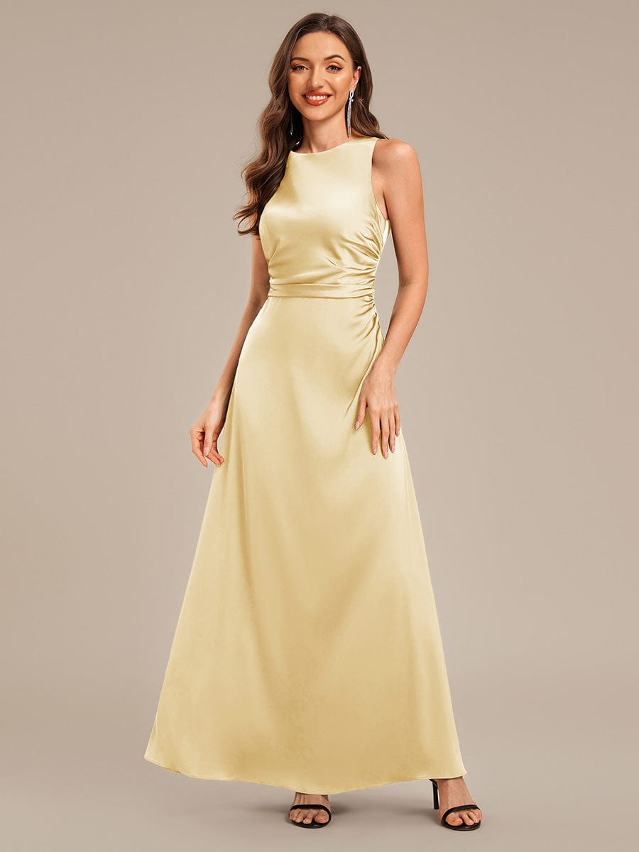 VALENCIA|Backless Satin Sleeveless Bridesmaid Dress
