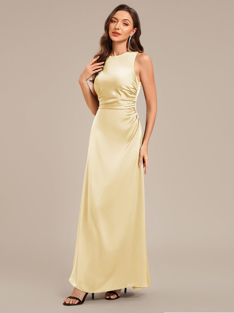 VALENCIA|Backless Satin Sleeveless Bridesmaid Dress
