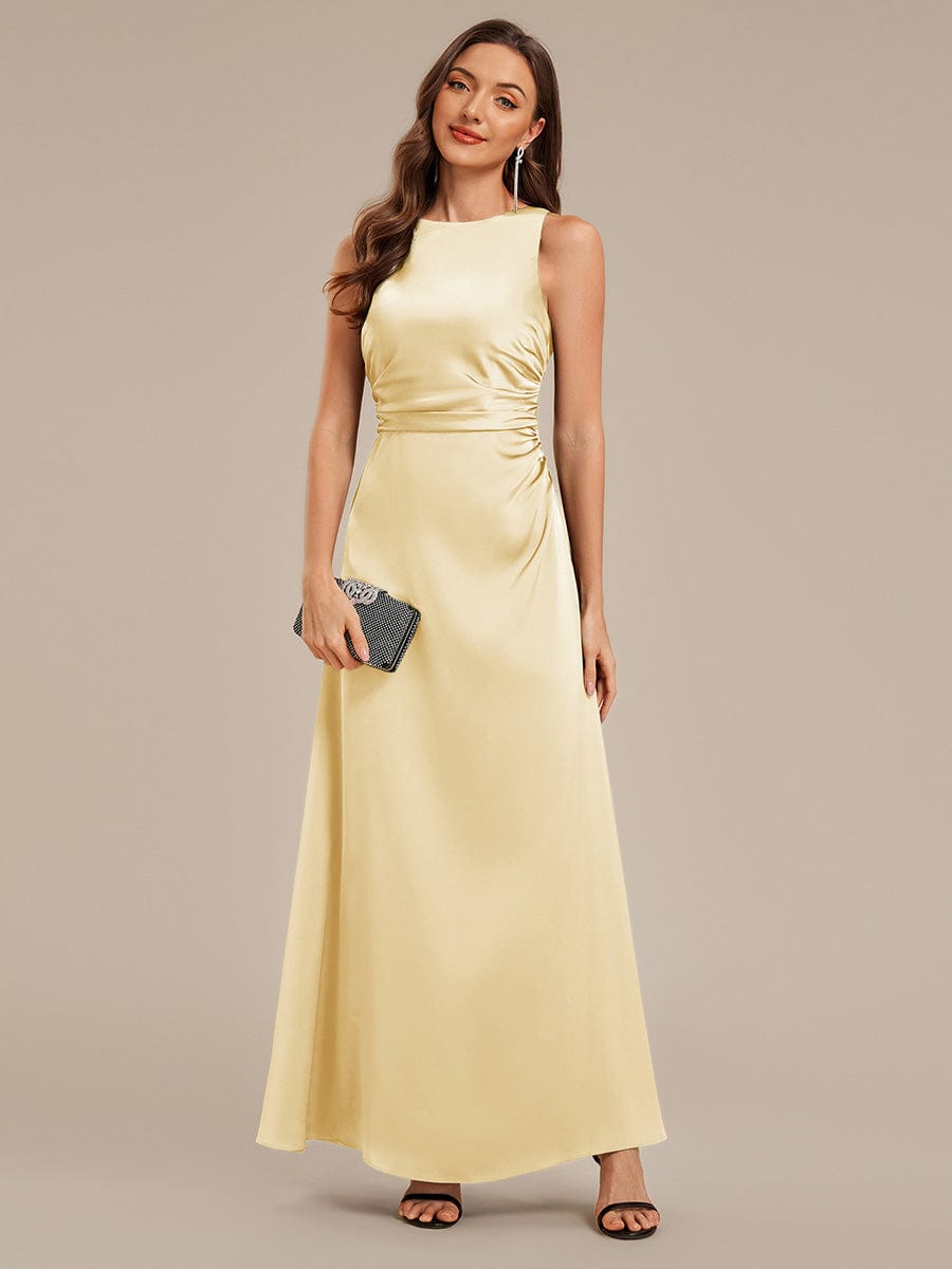 VALENCIA|Backless Satin Sleeveless Bridesmaid Dress