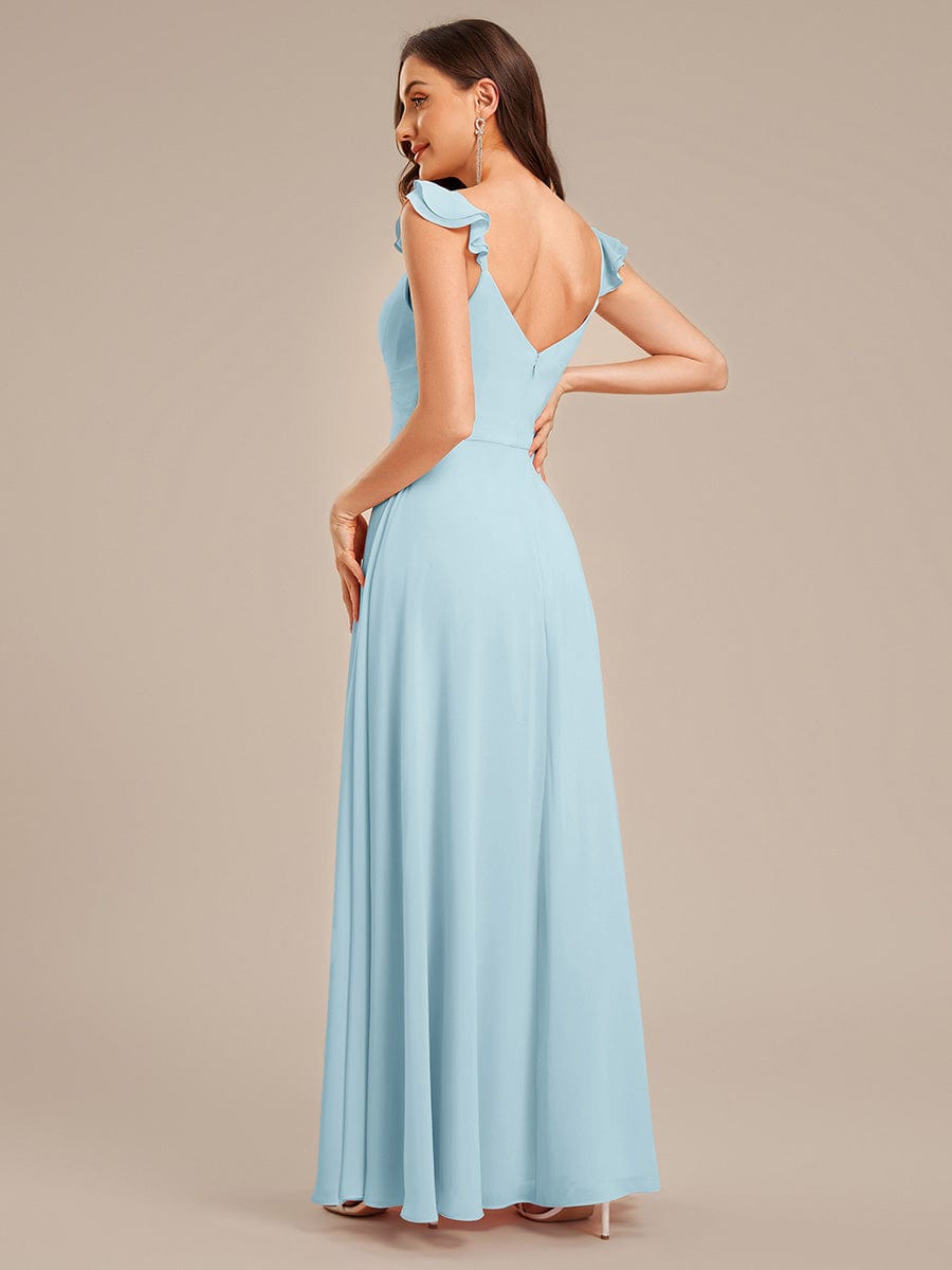 SERENA|Backless Chiffon Ruffled Bridesmaid Dress