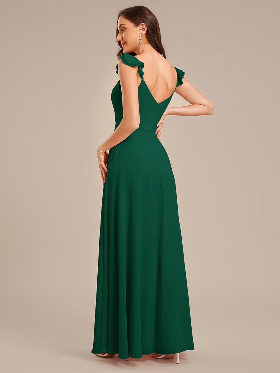 SERENA|Backless Chiffon Ruffled Bridesmaid Dress