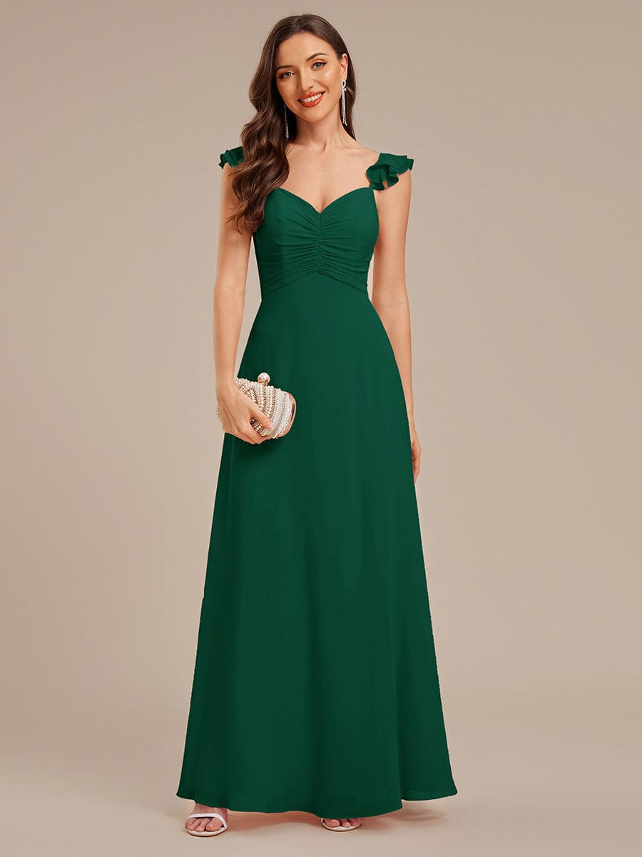 SERENA|Backless Chiffon Ruffled Bridesmaid Dress