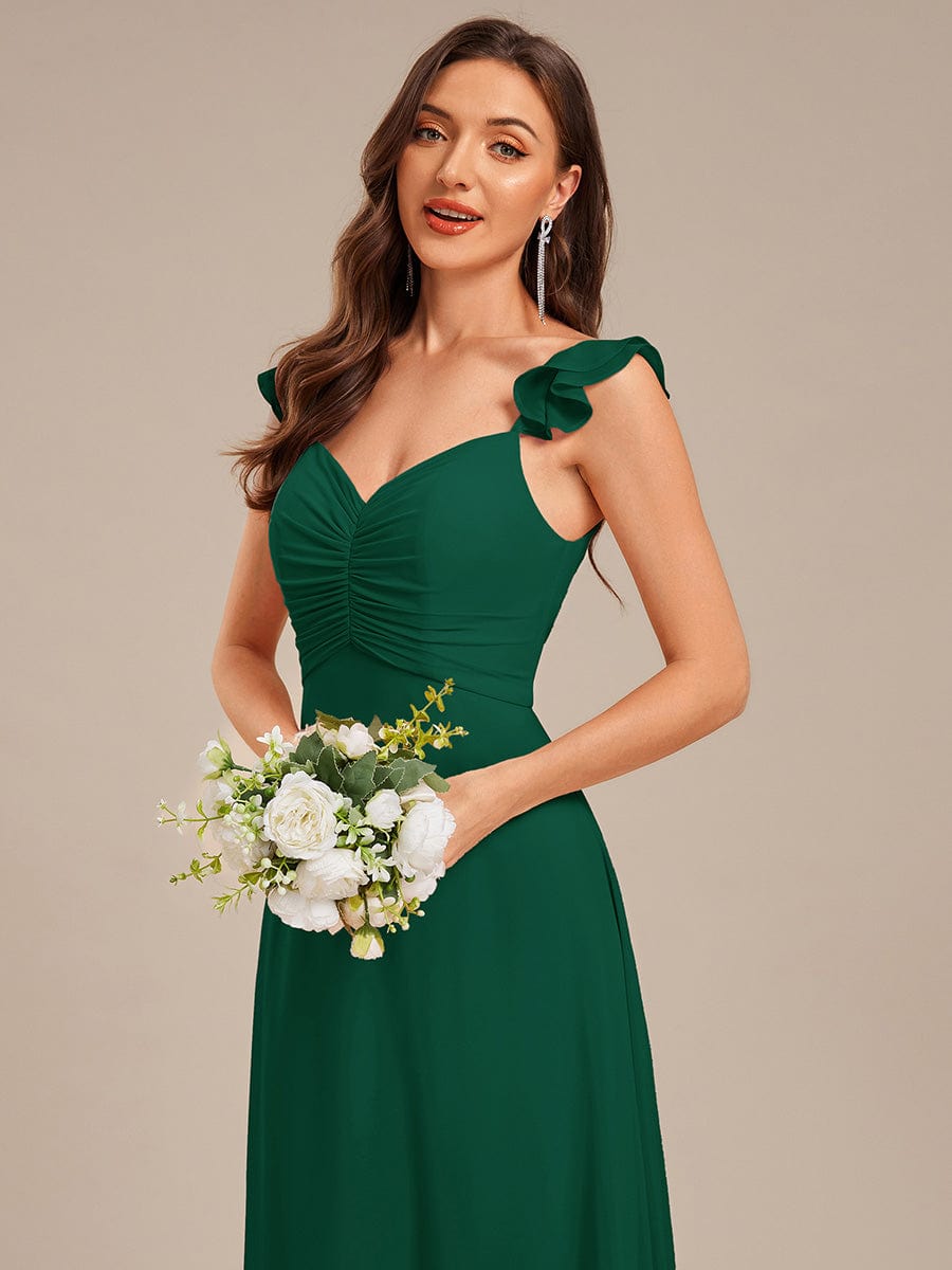 SERENA|Backless Chiffon Ruffled Bridesmaid Dress