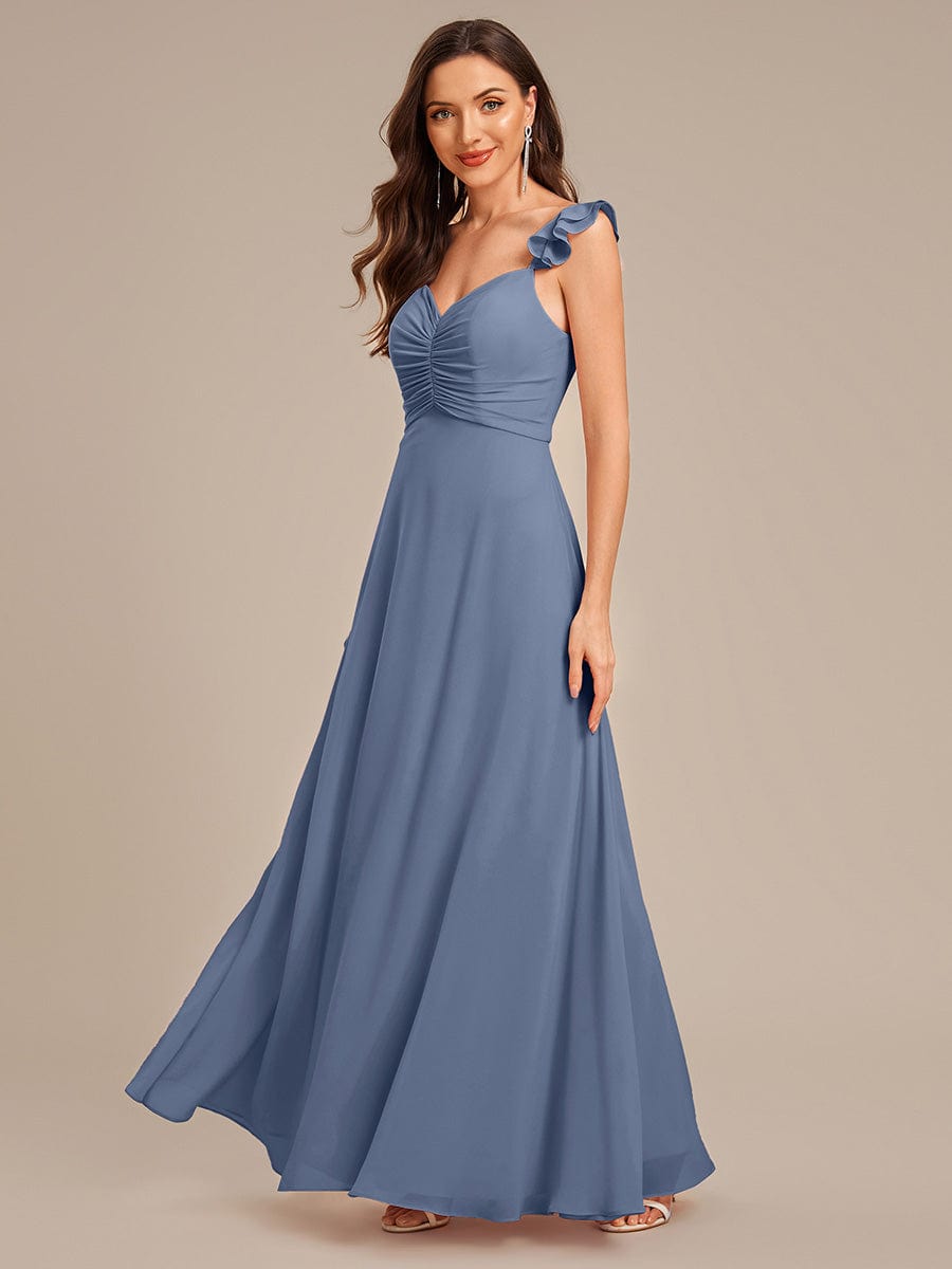 SERENA|Backless Chiffon Ruffled Bridesmaid Dress