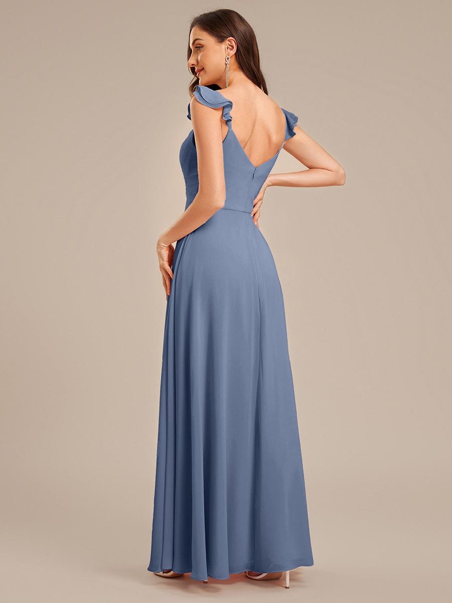 SERENA|Backless Chiffon Ruffled Bridesmaid Dress