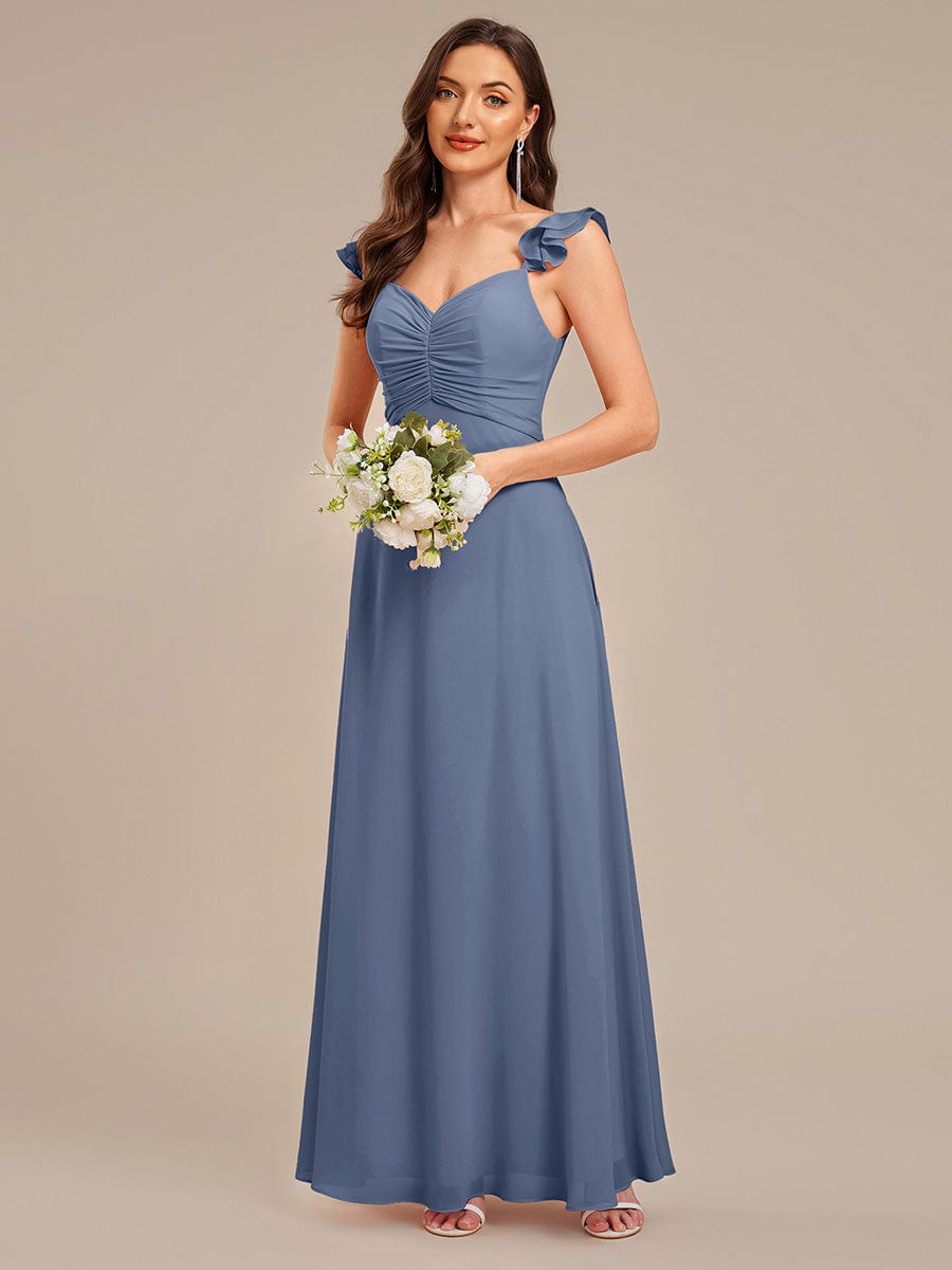 SERENA|Backless Chiffon Ruffled Bridesmaid Dress