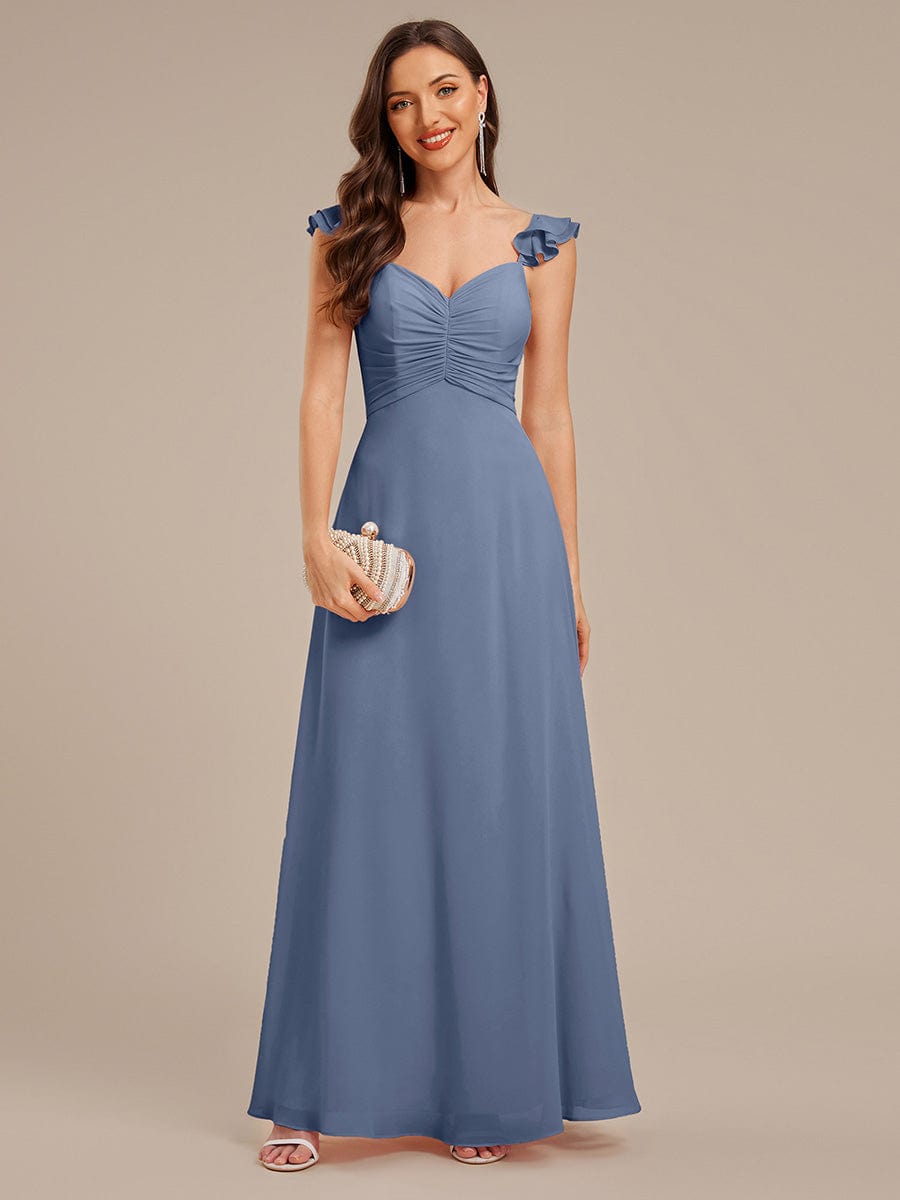 SERENA|Backless Chiffon Ruffled Bridesmaid Dress