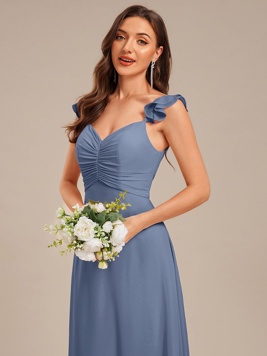 SERENA|Backless Chiffon Ruffled Bridesmaid Dress