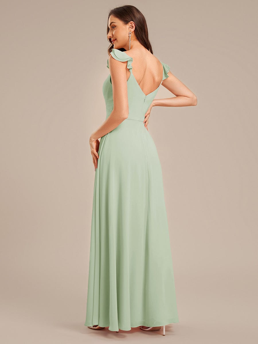 SERENA|Backless Chiffon Ruffled Bridesmaid Dress