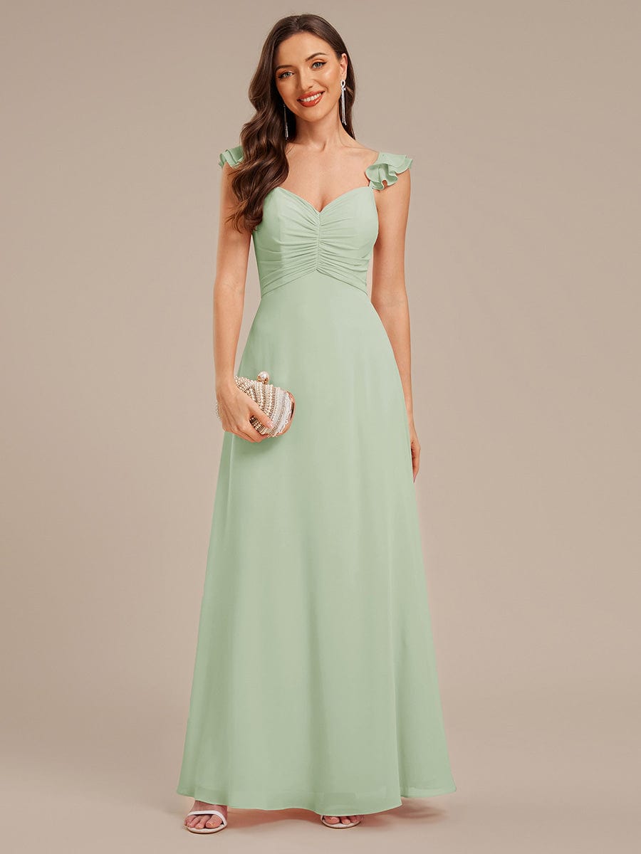 SERENA|Backless Chiffon Ruffled Bridesmaid Dress