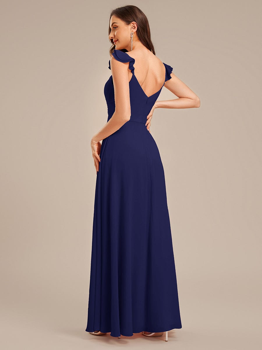 SERENA|Backless Chiffon Ruffled Bridesmaid Dress